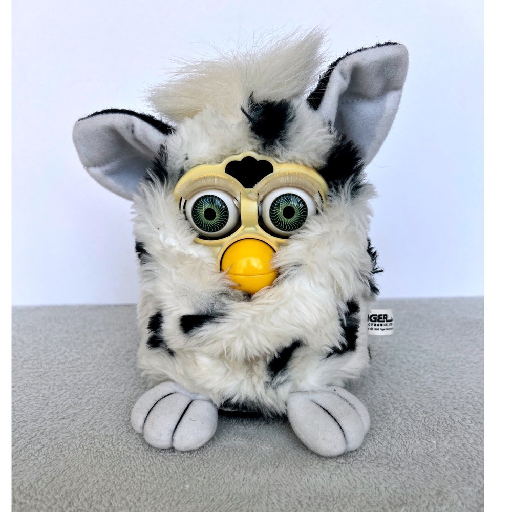 Vintage Furby 1998 Dalmation Blue Eyes, not working display only parts repair